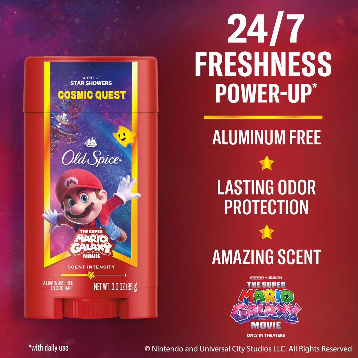 Old Spice Cosmic Quest Deodorant side view showing packaging