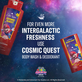 Old Spice Cosmic Quest Deodorant with a backdrop of stars