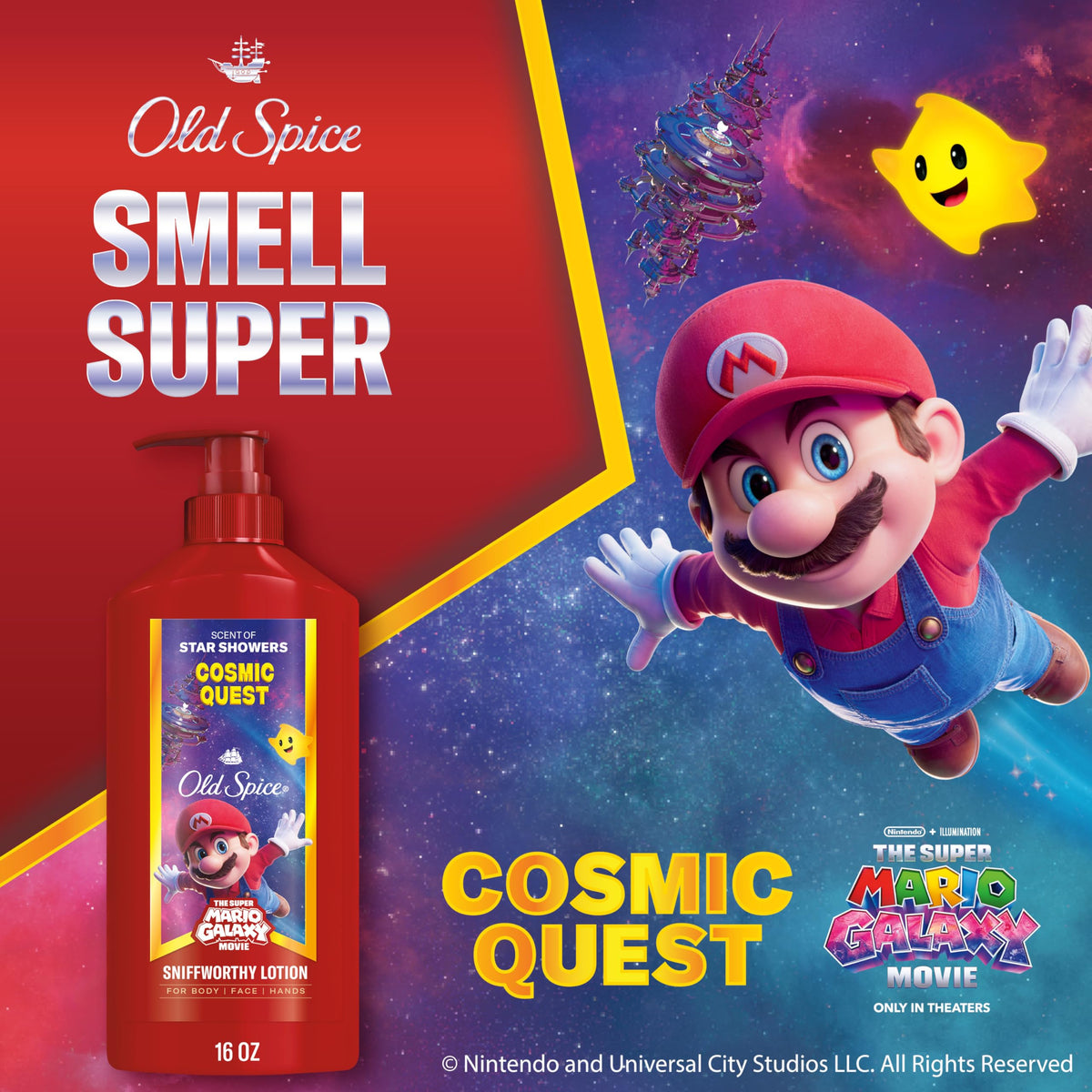 Old Spice Cosmic Quest lotion pump close-up