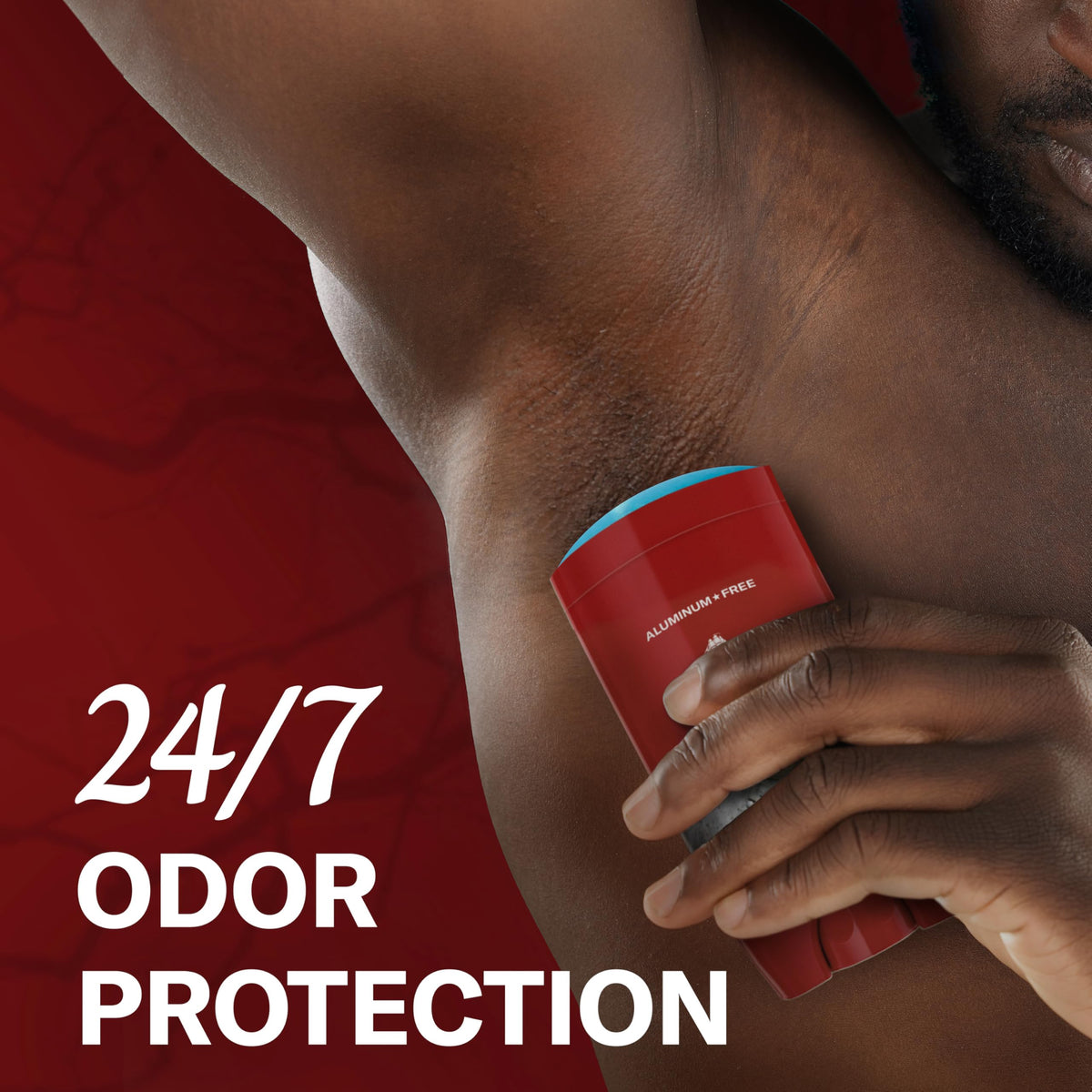 Old Spice Deodorant in a lifestyle setting on a bathroom shelf