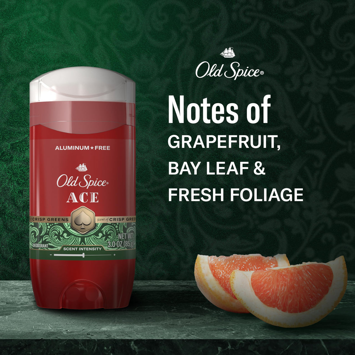 Old Spice Deodorant in lifestyle setting on bathroom shelf