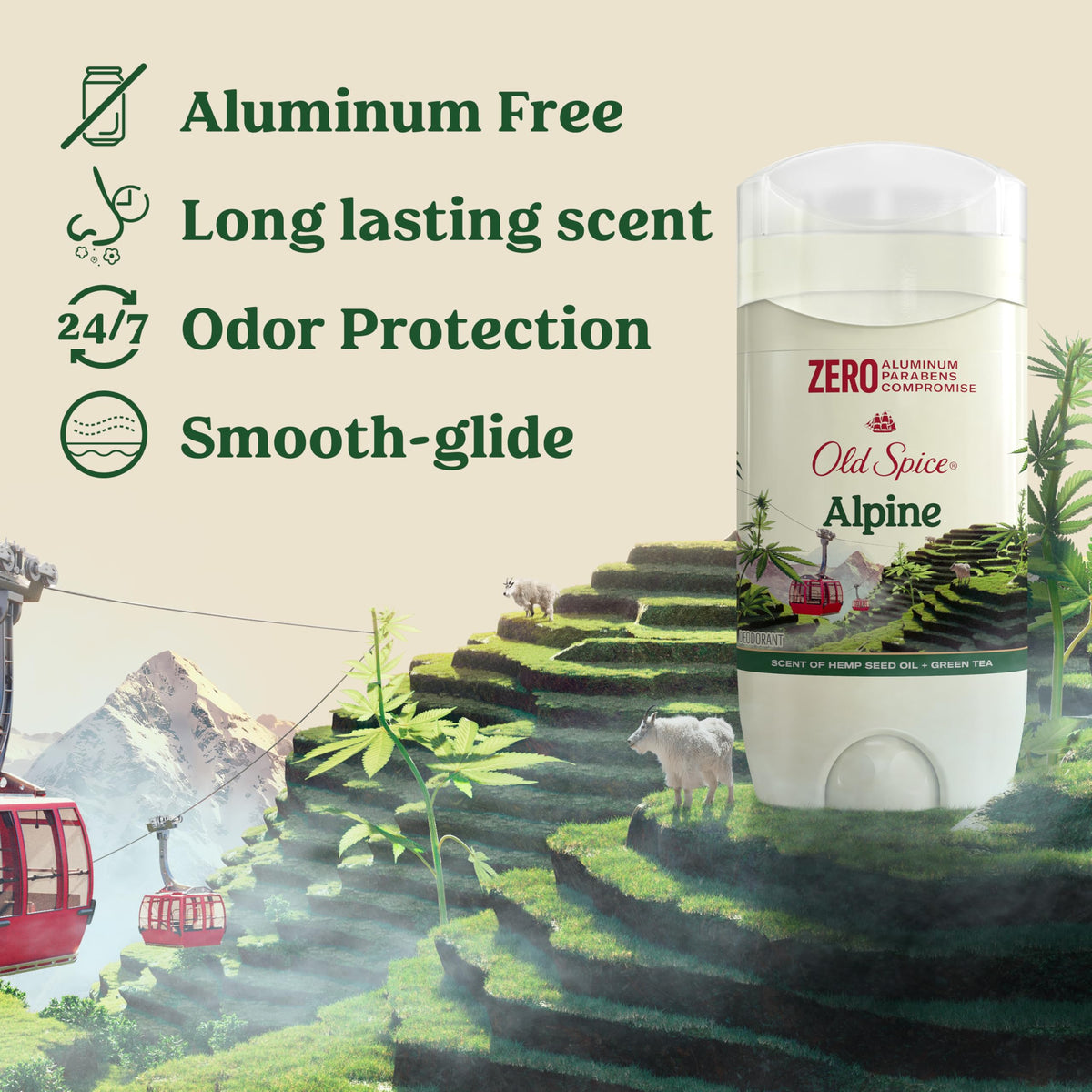 Old Spice Deodorant packaging with three 3.0 oz sticks