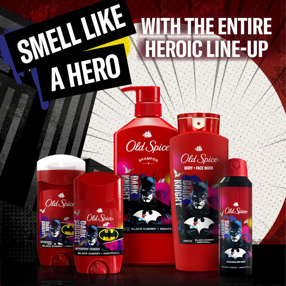 Old Spice deodorant spray with Bat-Gear theme