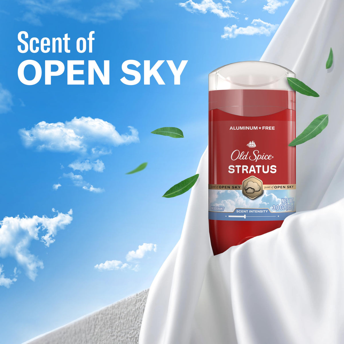 Old Spice Deodorant Stratus scent on bathroom shelf