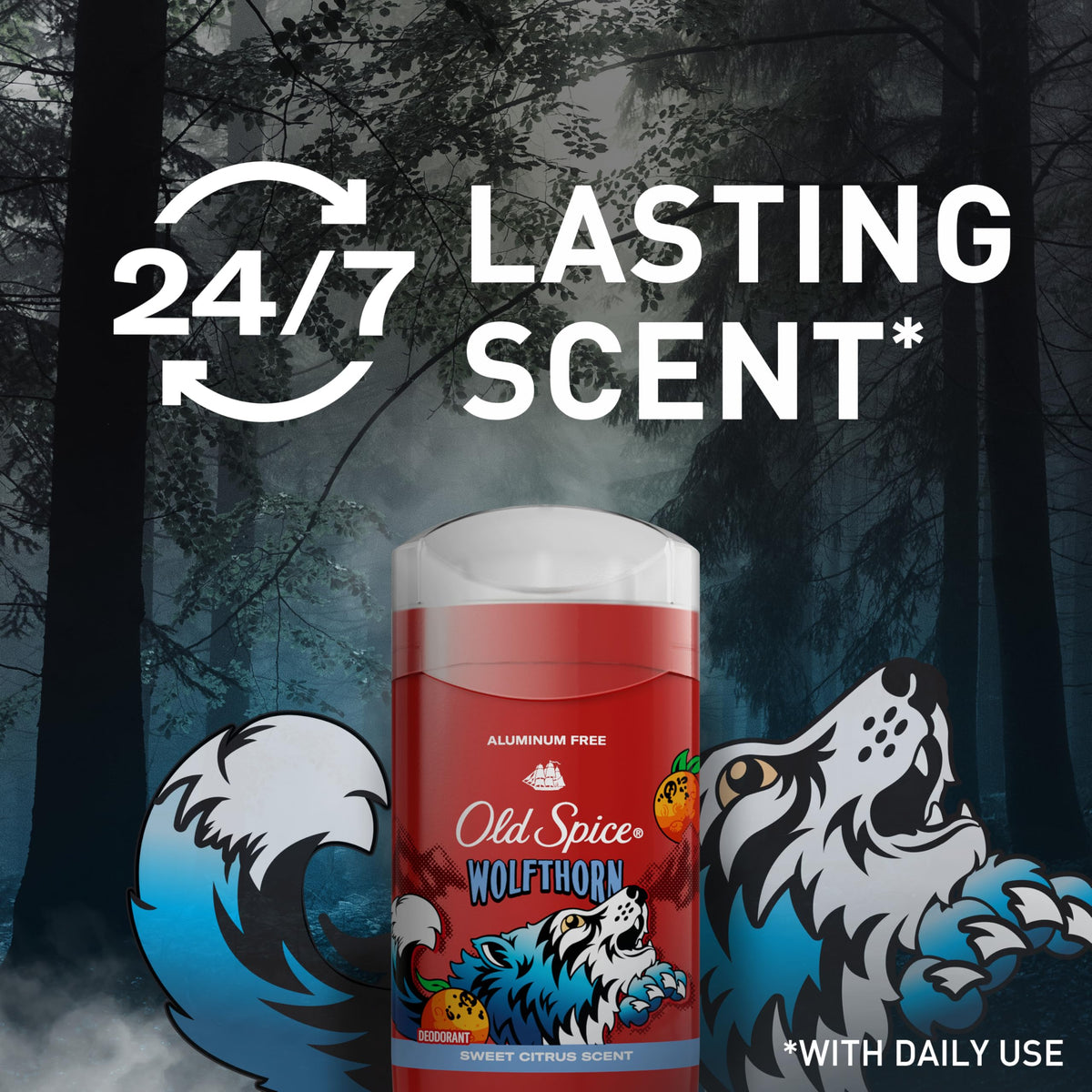 Old Spice Deodorant Wolfthorn 3 oz top view