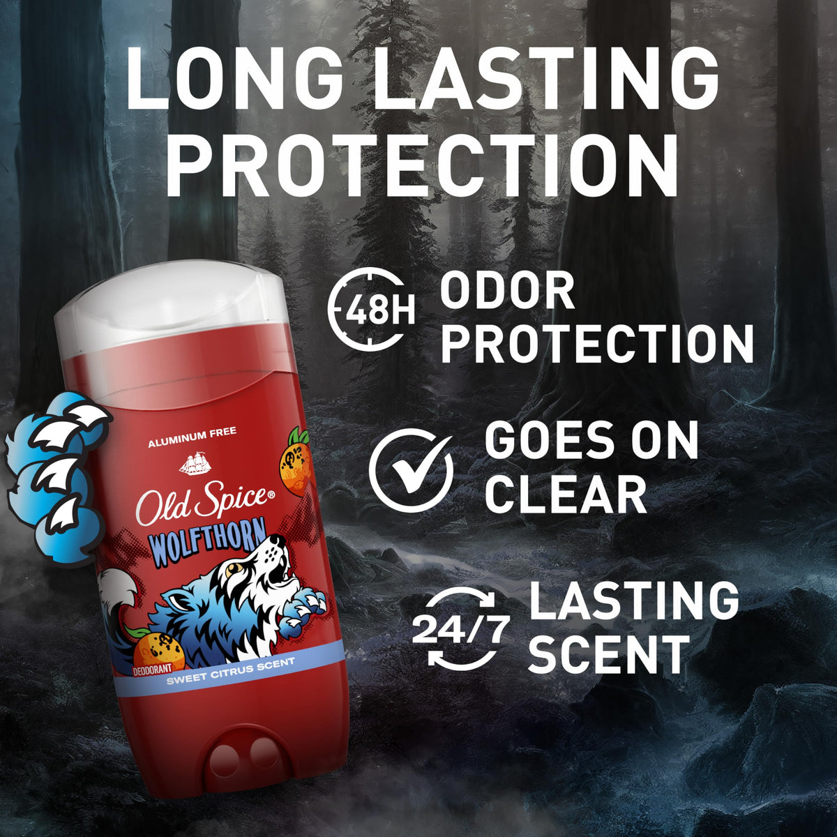 Old Spice Deodorant Wolfthorn packaging side view