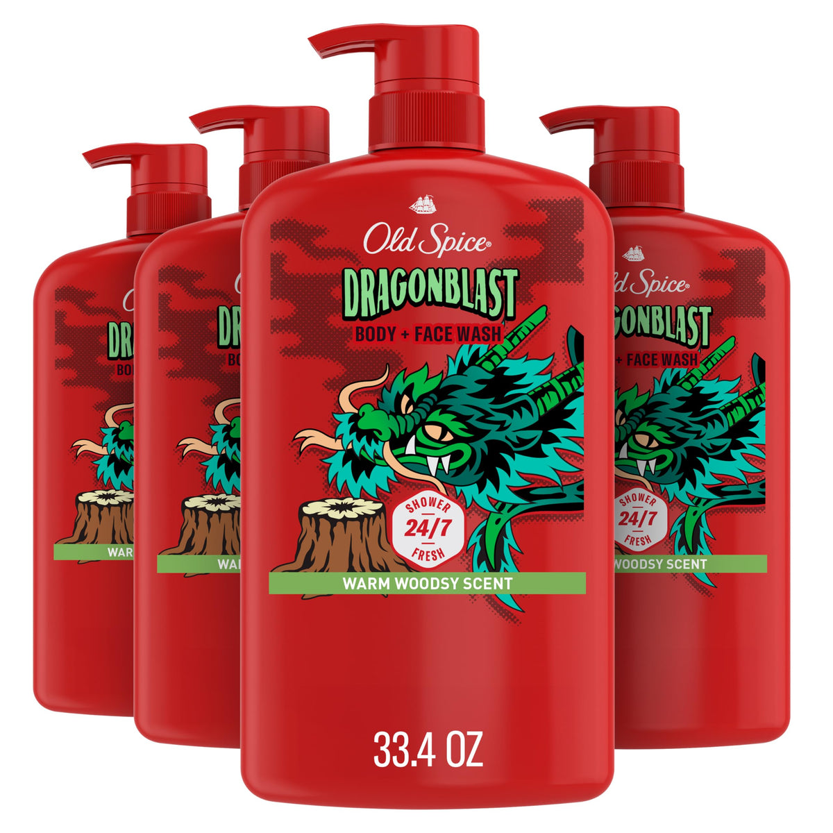 Old Spice Dragonblast Body Wash front view, 33.4 fl oz