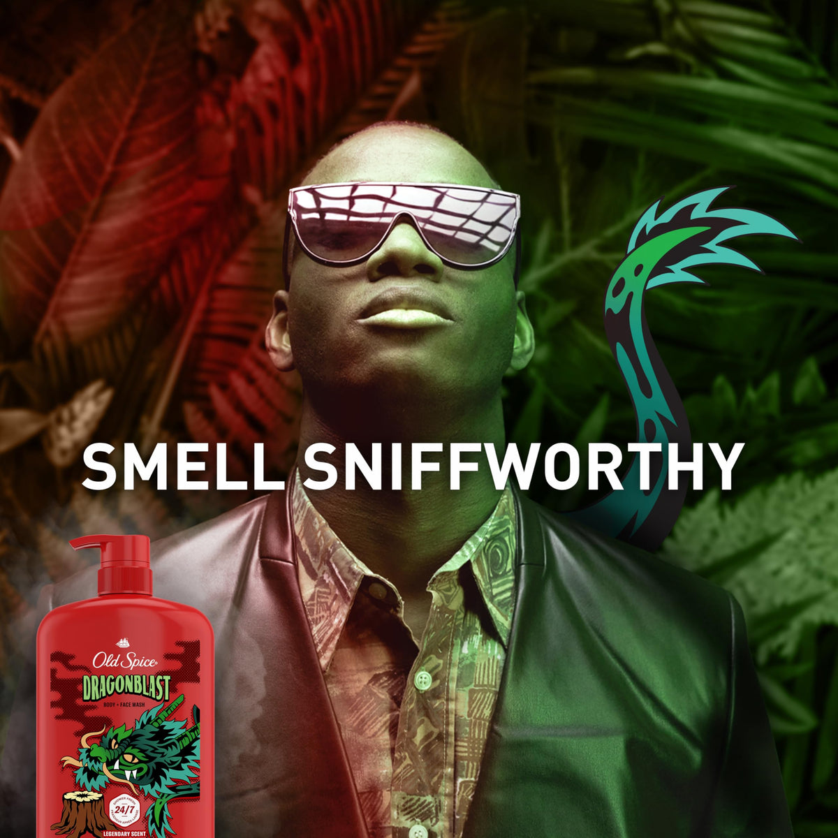 Old Spice Dragonblast Body Wash lathering on skin