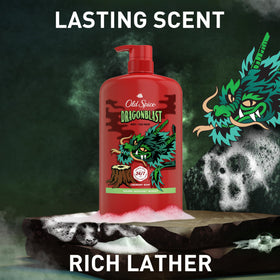 Old Spice Dragonblast Body Wash packaging display