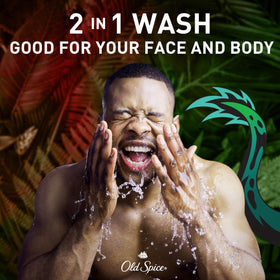 Old Spice Dragonblast Body Wash side view, 4-pack