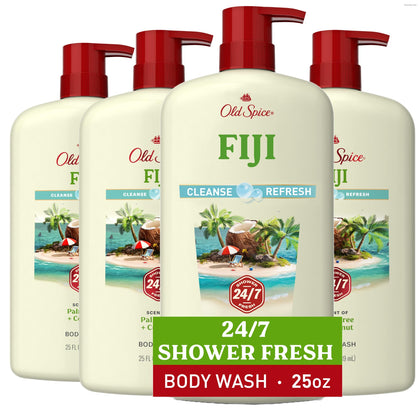 Old Spice Fiji Body Wash 25 oz front view with coconut and lavender scent
