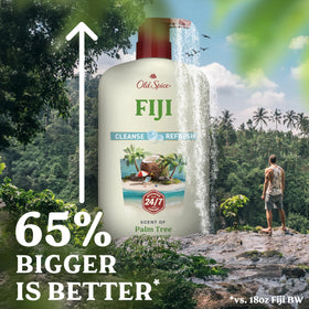 Old Spice Fiji Body Wash 25 oz in a shower setting
