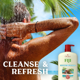 Old Spice Fiji Body Wash 25 oz side view with packaging details
