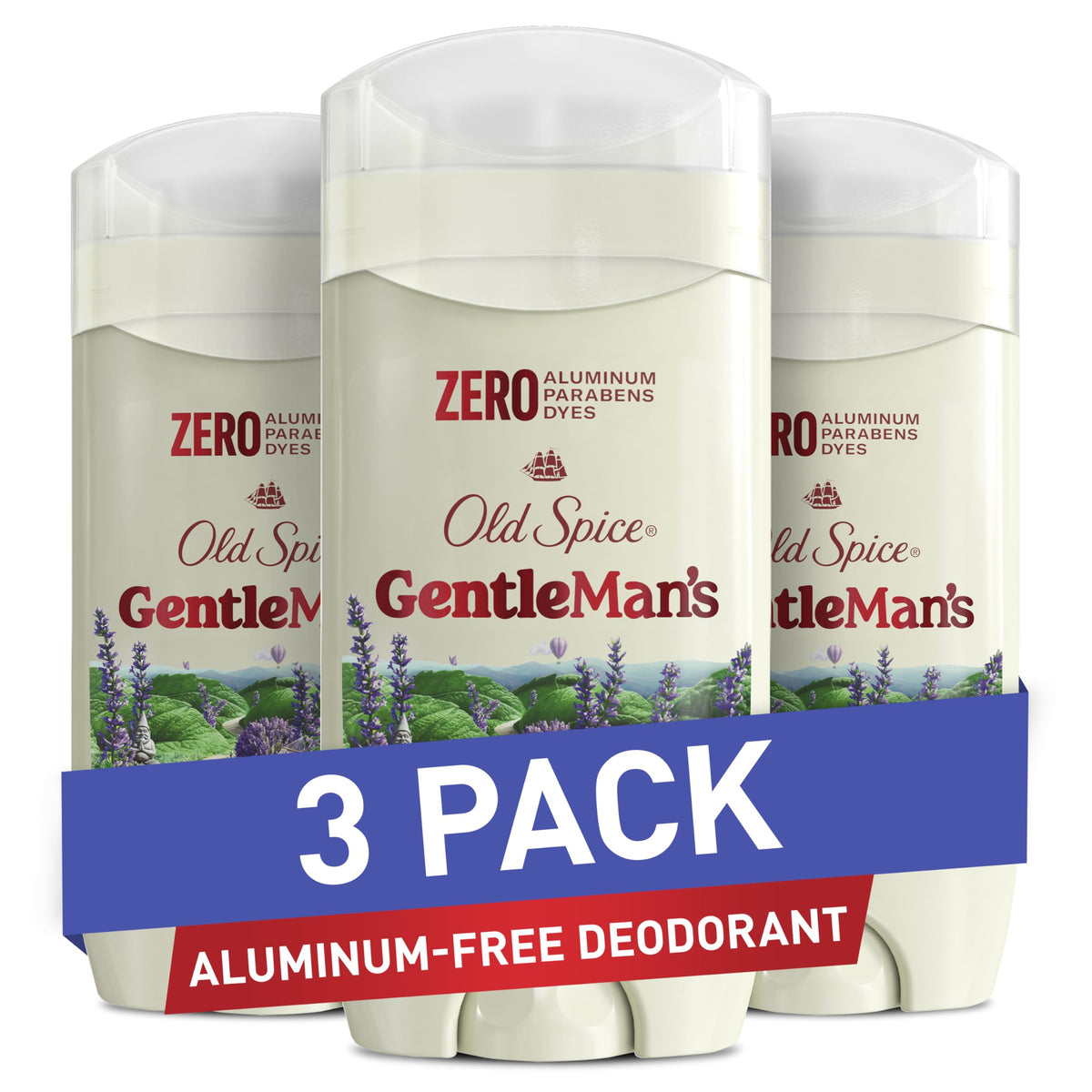Old Spice GentleMan's Aluminium Free Deodorant 3-Pack front view
