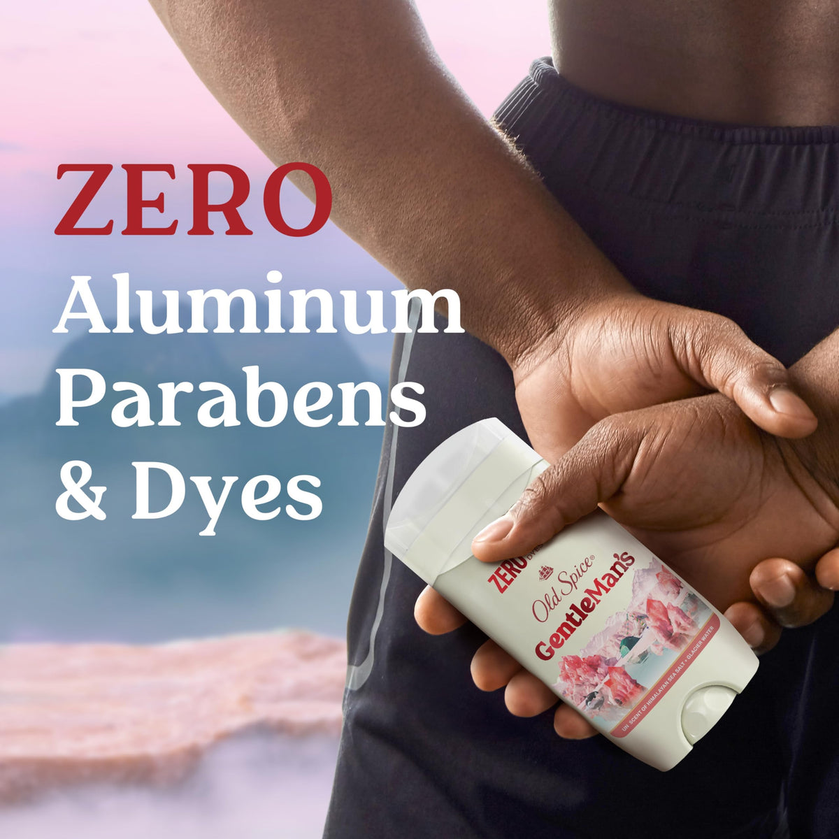 Old Spice GentleMan's Blend Aluminum Free Deodorant in use