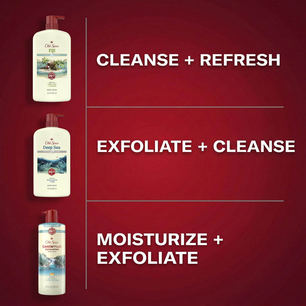Old Spice GentleMan's Body Wash lifestyle shot in bathroom