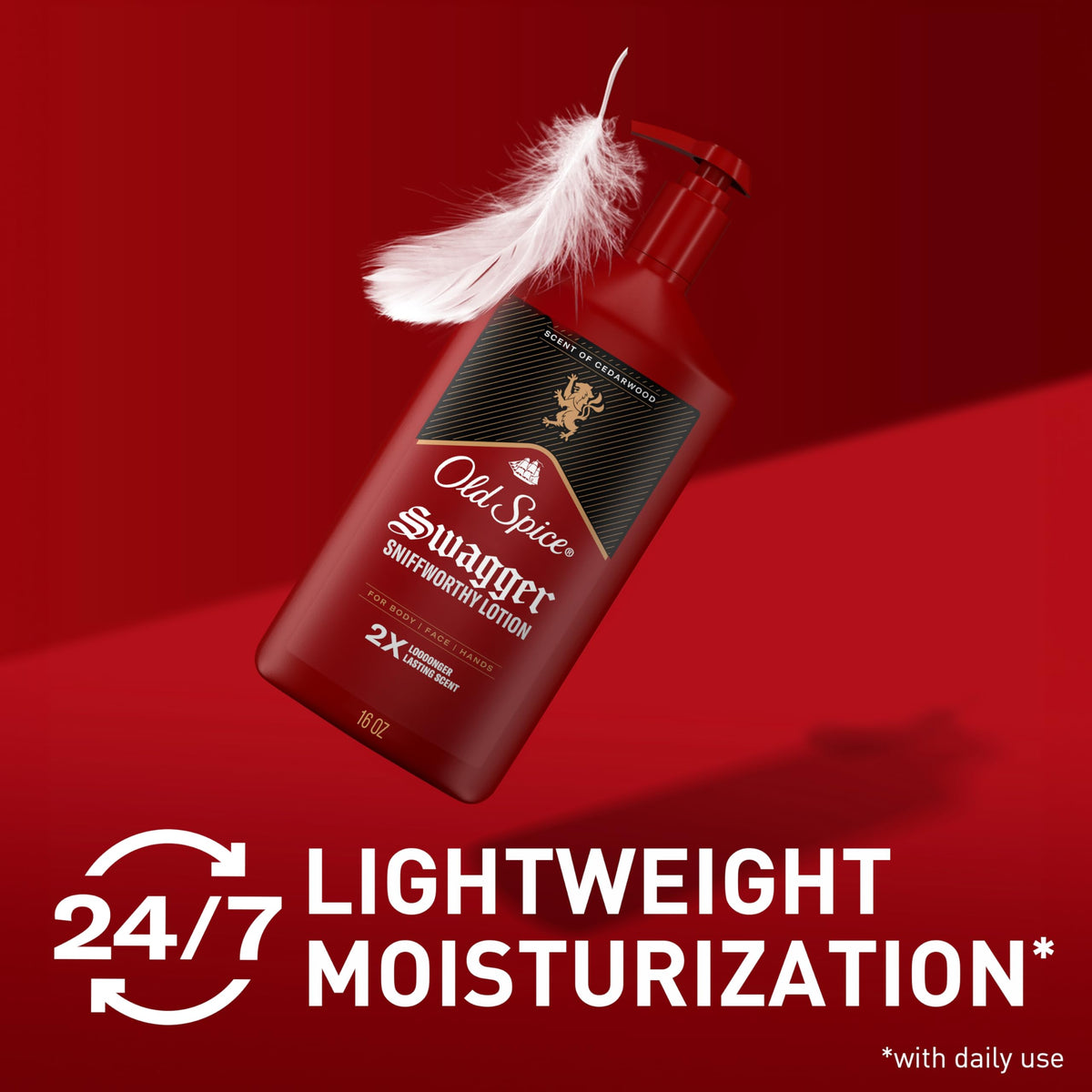 Old Spice Hand, Face & Body Lotion texture on hand