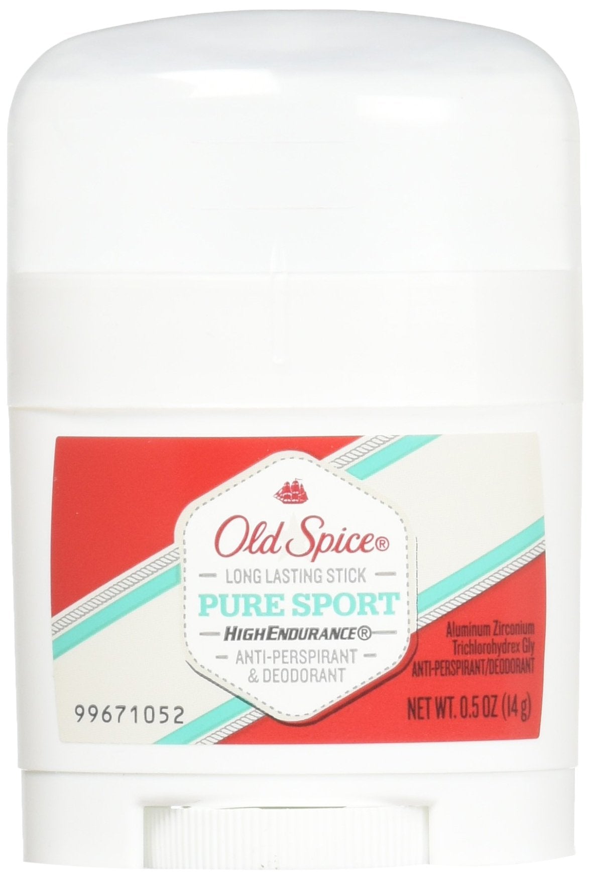 Old Spice High Endurance Antiperspirant Deodorant Pure Sport 0.5 oz front view