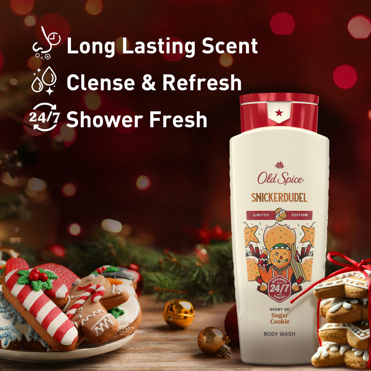 Old Spice Holidudes Body Wash Snickerdudel 16 oz back view