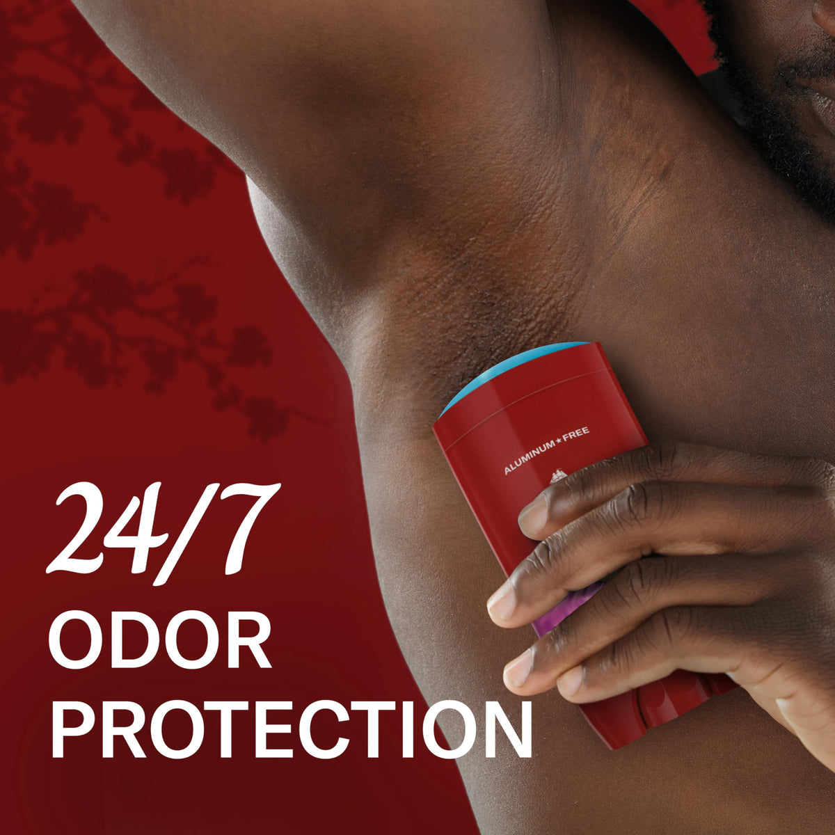Old Spice Karma Deodorant on bathroom shelf