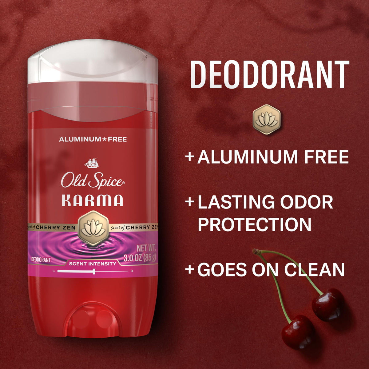 Old Spice Karma Deodorant packaging side view