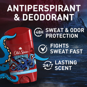 Old Spice Krakengard Aluminium Free Deodorant back view with ingredients
