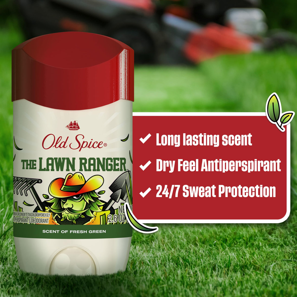 Old Spice Lawn Ranger deodorant packaging side view