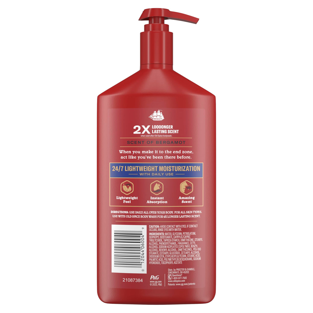 Old Spice lotion in bathroom setting