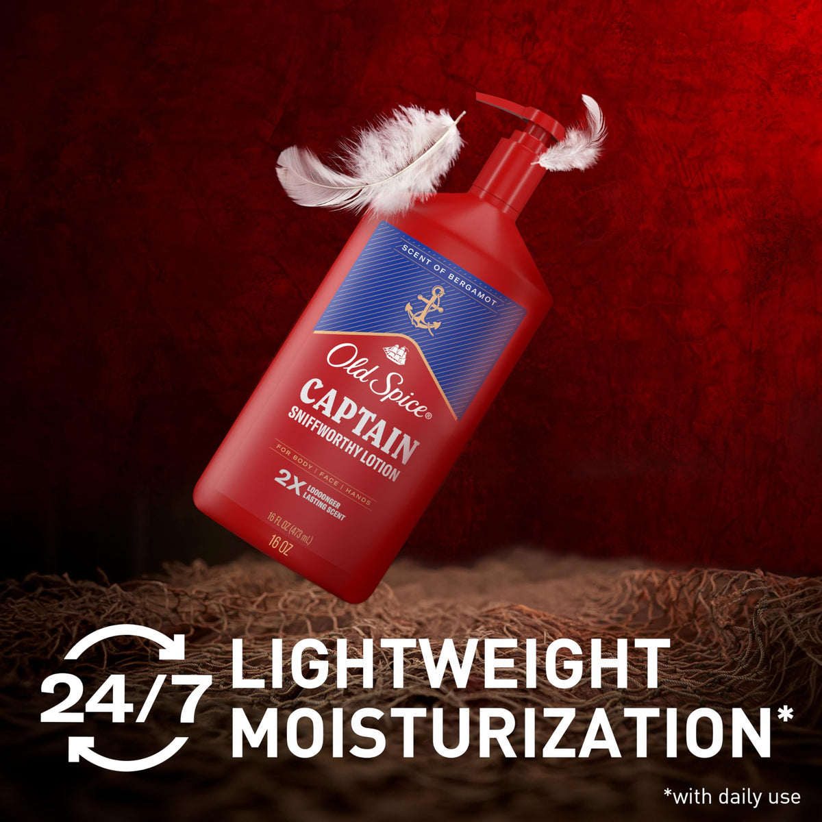 Old Spice lotion with bergamot scent packaging