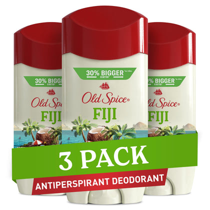 Old Spice Men's Antiperspirant Deodorant Fiji 3-Pack front view