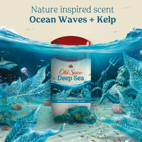 Old Spice Men's Antiperspirant in hand