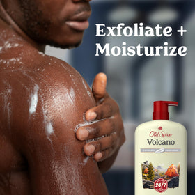 Old Spice Men's Body Wash packaging with Volcano and Dark Cedar scent