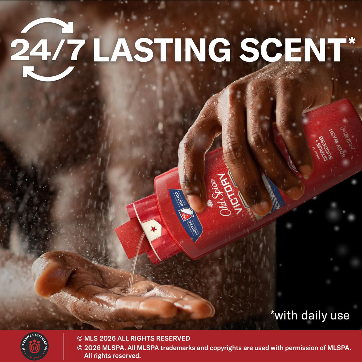 Old Spice MLS Victory Body Wash cap open