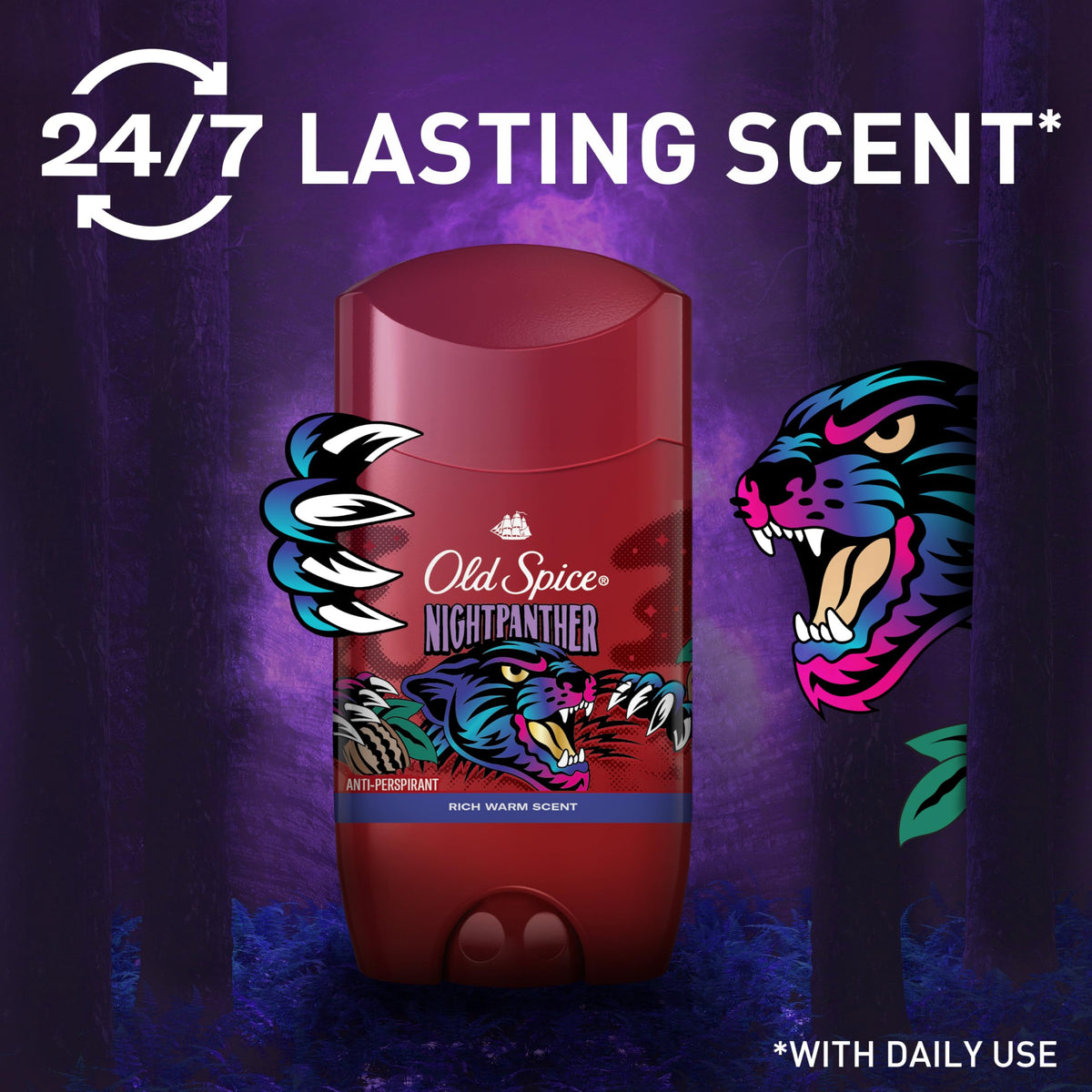 Old Spice NightPanther Antiperspirant Deodorant back view