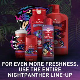 Old Spice NightPanther Antiperspirant Deodorant on bathroom shelf
