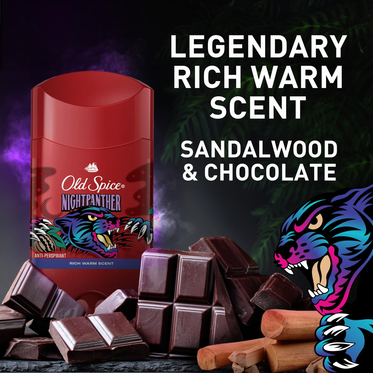 Old Spice NightPanther Antiperspirant Deodorant with ingredients list