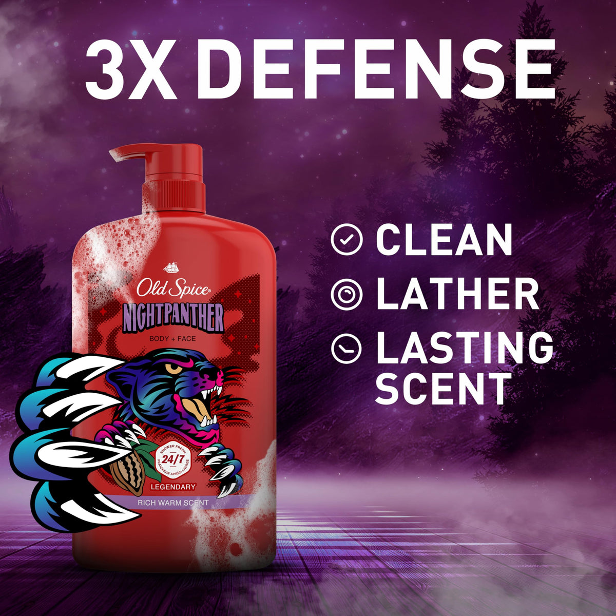 Old Spice NightPanther Body Wash 33.4 oz side view