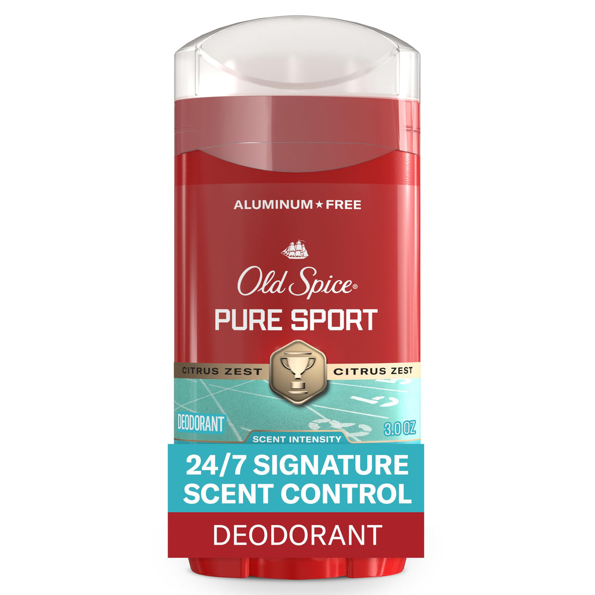 Old Spice Pure Sport Deodorant front view, 3 oz stick