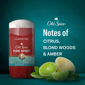 Old Spice Pure Sport Deodorant packaging close-up