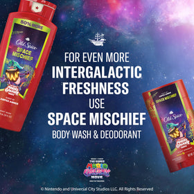 Old Spice Space Mischief Deodorant Stick on a bathroom shelf