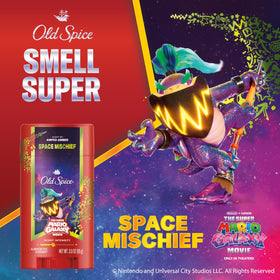 Old Spice Space Mischief Deodorant Stick side view with packaging
