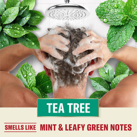 Old Spice Tea Tree Shampoo in shower setting
