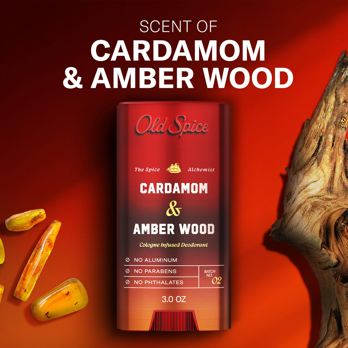 Old Spice The Spice Alchemist Collection deodorant showing ingredients