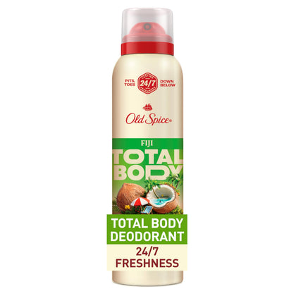 Old Spice Whole Body Deodorant Spray front view, Fiji scent, 3.5 oz