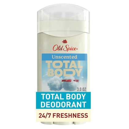 Old Spice Whole Body Deodorant Stick front view, unscented