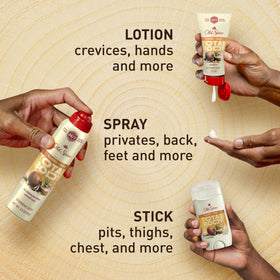 Old Spice Whole Body Deodorant Stick next to other personal care items