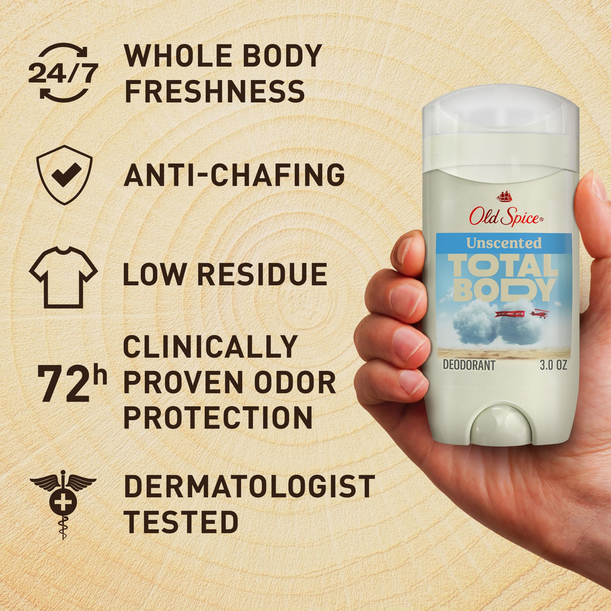 Old Spice Whole Body Deodorant Stick top view