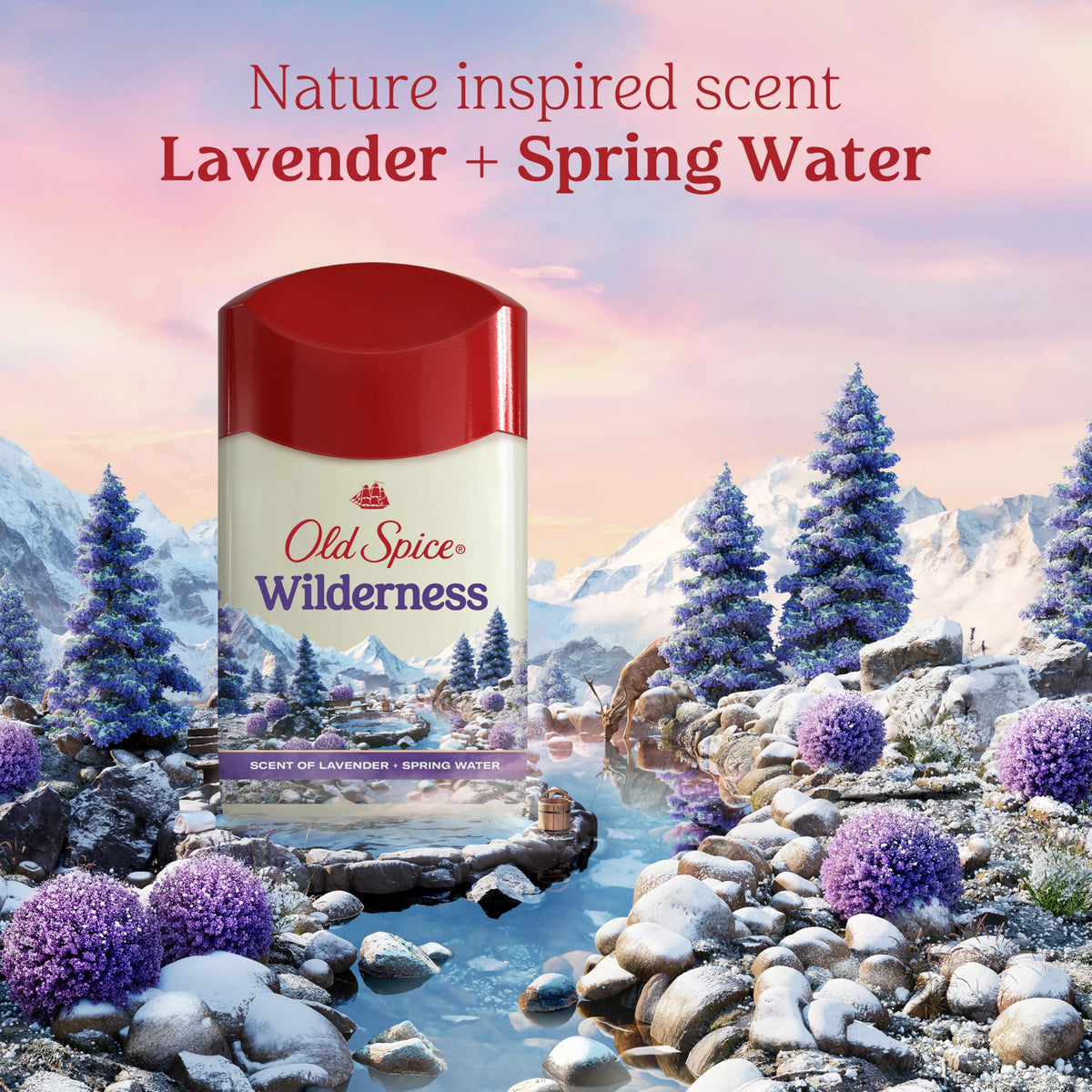 Old Spice Wilderness Lavender Antiperspirant 2.6 oz application demonstration