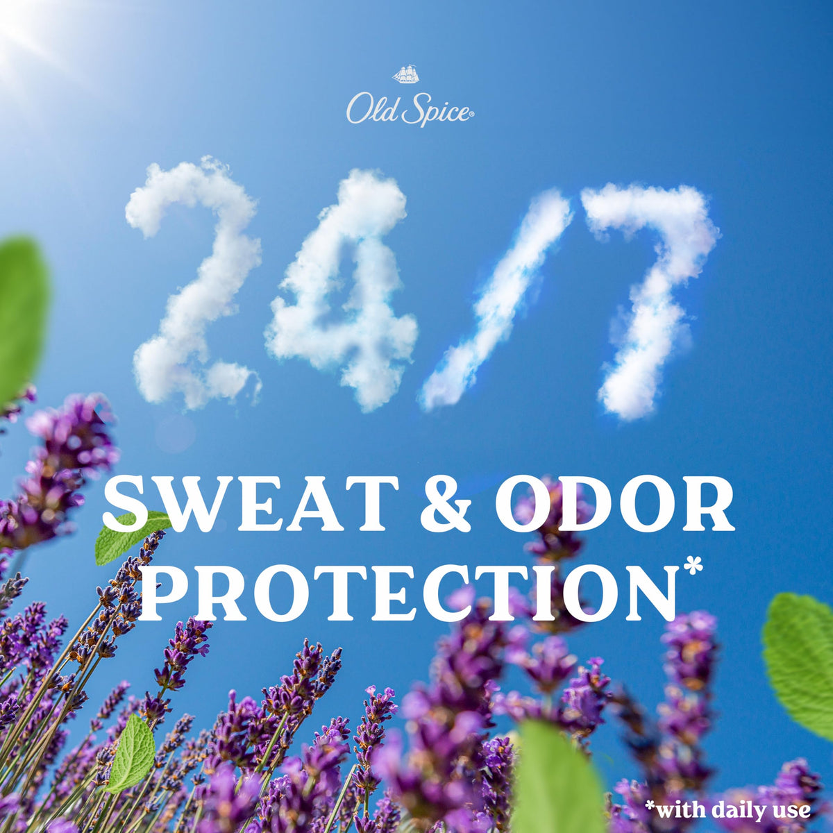 Old Spice Wilderness Lavender Antiperspirant 2.6 oz close-up of ingredients