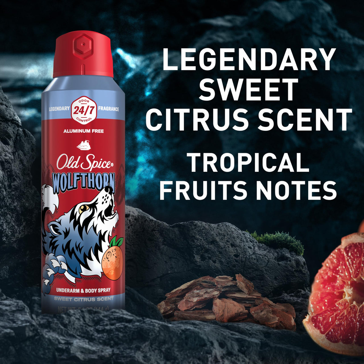 Old Spice Wolfthorn Body Spray close-up of spray nozzle